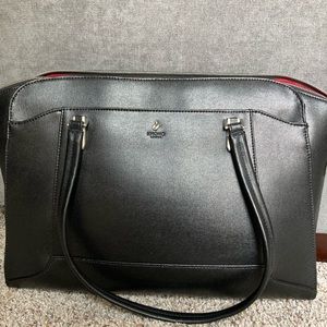Black laptop carrier and purse
